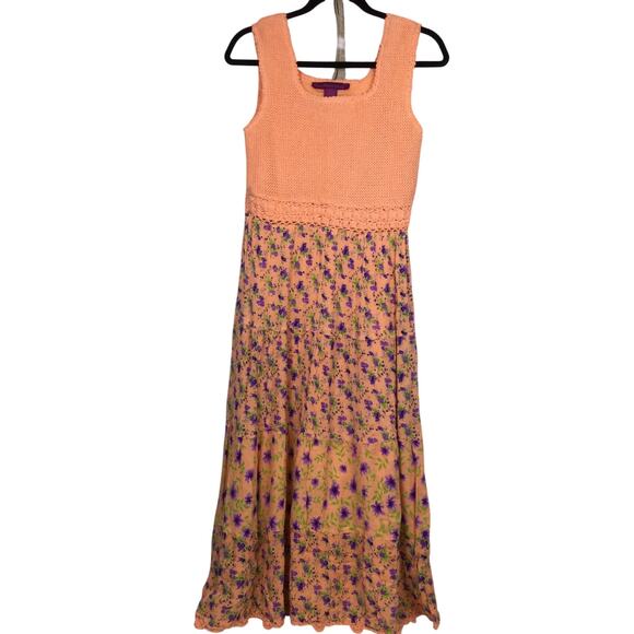 Mix Noveau New York Dresses & Skirts - Mix Nouveau Boho Retro Hippie Crochet Romantic Floral Peasant Maxi Dress 8P